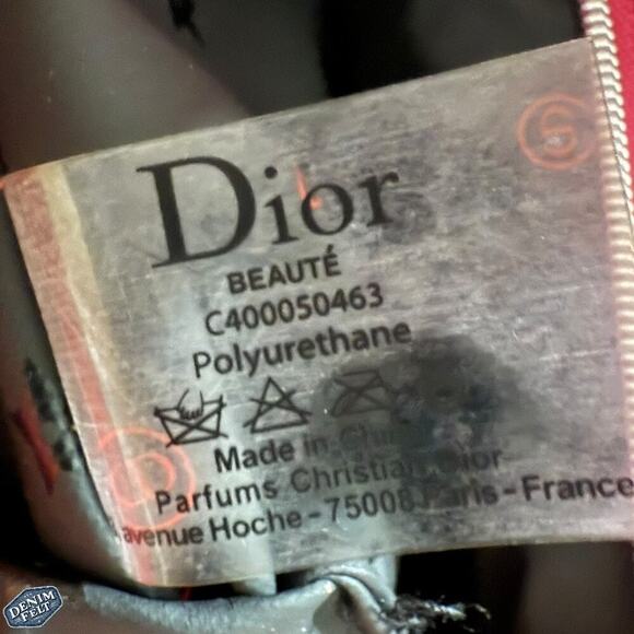 Christian Dior Beauté Pink/Red Dual Tone Cosmetic Pouch Embossed CD Logo NEW - Picture 12 of 12